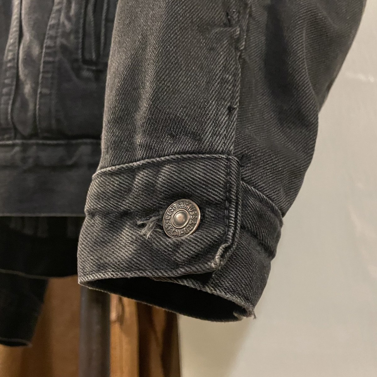 80s Levi's 70417-9418 ブラック デニムジャケット ネルライナー USA製...