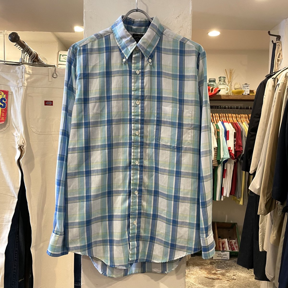 TOWN CRAFT ボタンダウンシャツ チェック柄 三点留めボタン TOWN CRAFT ボタンダウンシャツ チェック柄 三点留めボタン