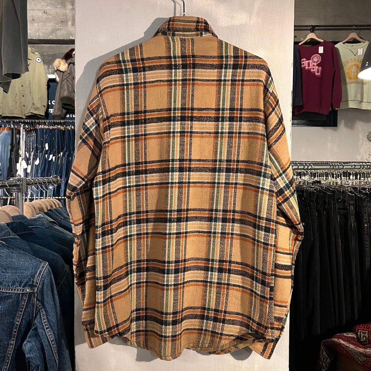 70s BIG MAC L/S ネルシャツ Size M 単色タグ ビッグマック (S4615