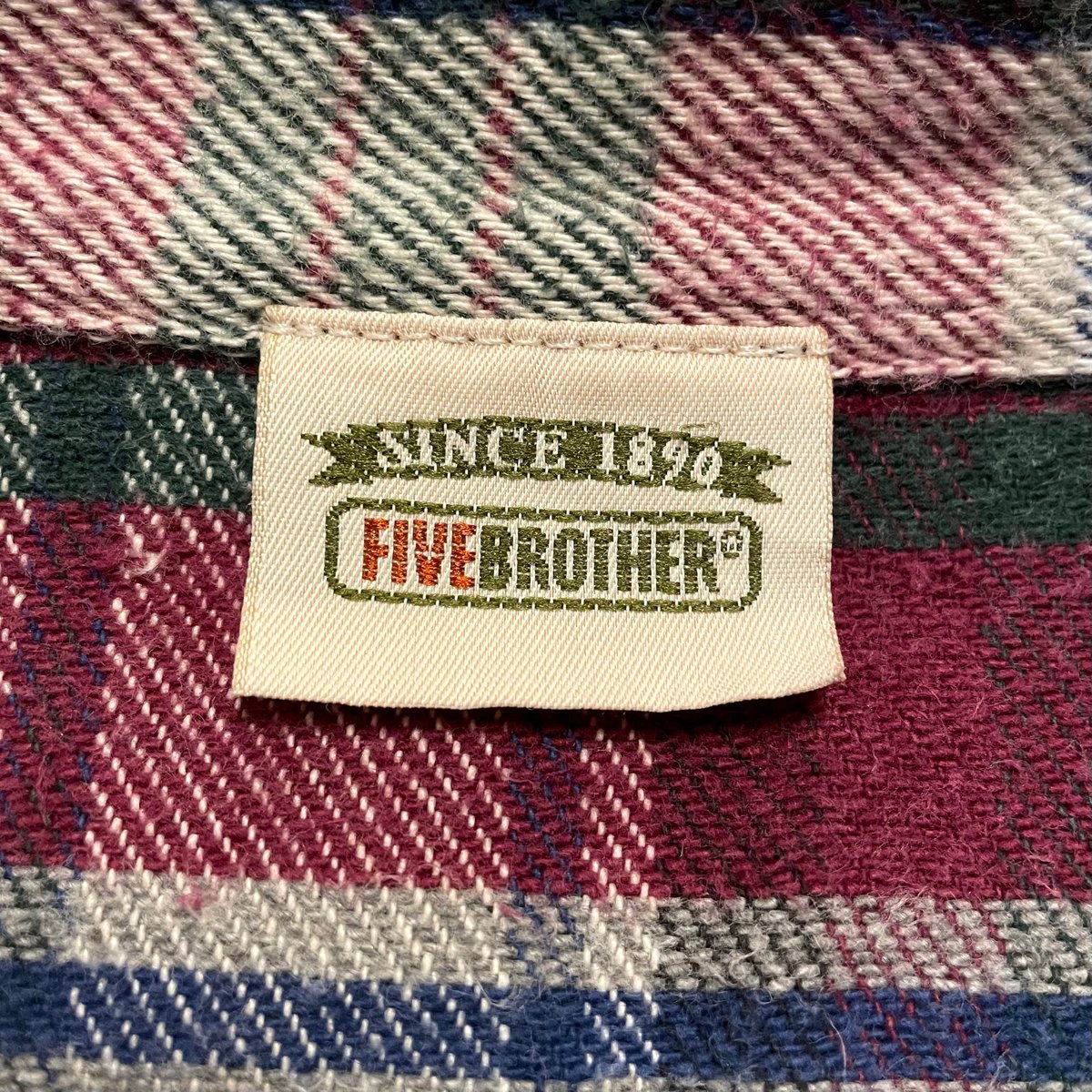 90s FIVE BROTHER L/S ネルシャツ Size XL コットンシャツ