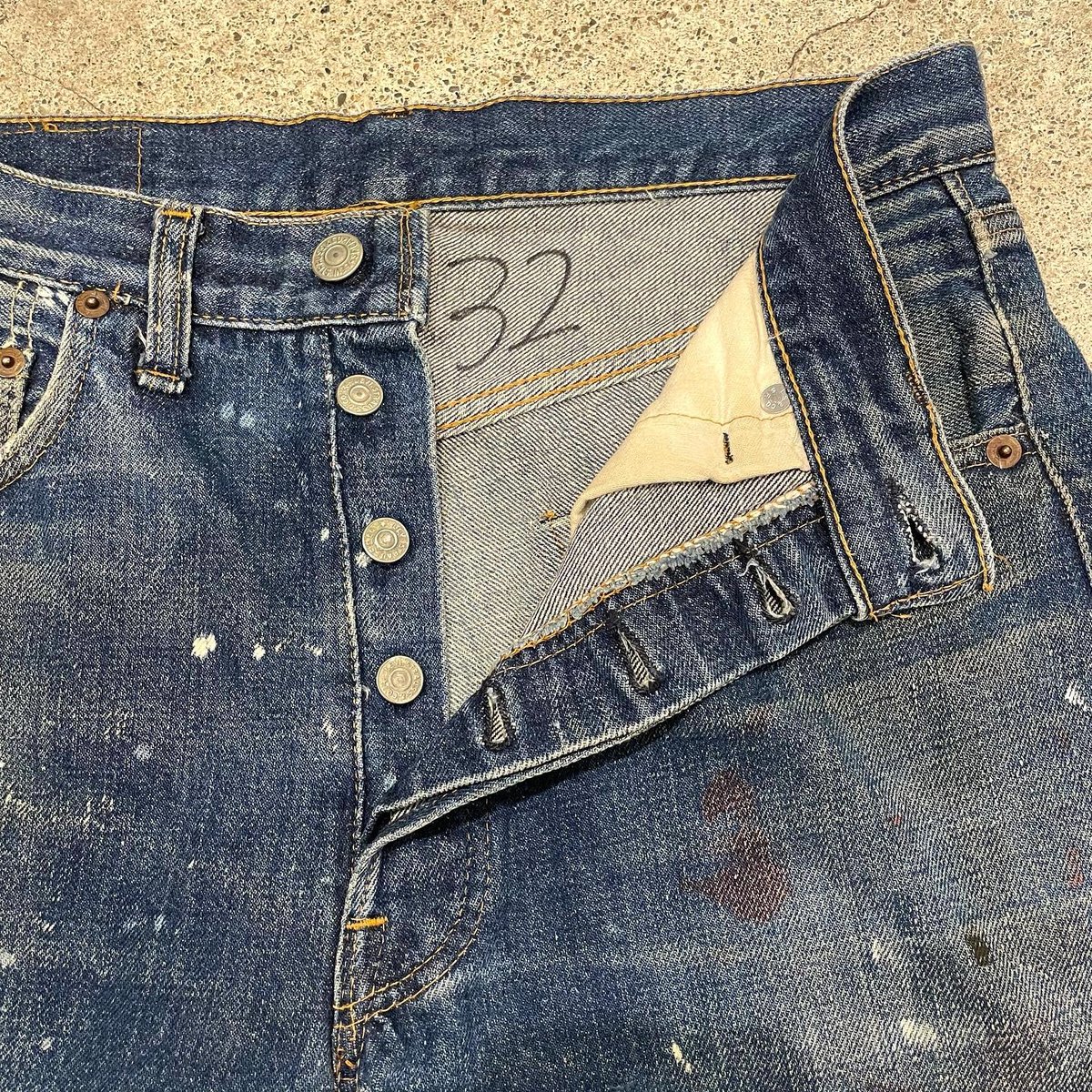 Levi's 501 66前期 カットオフデニム バックポケット裏シングル