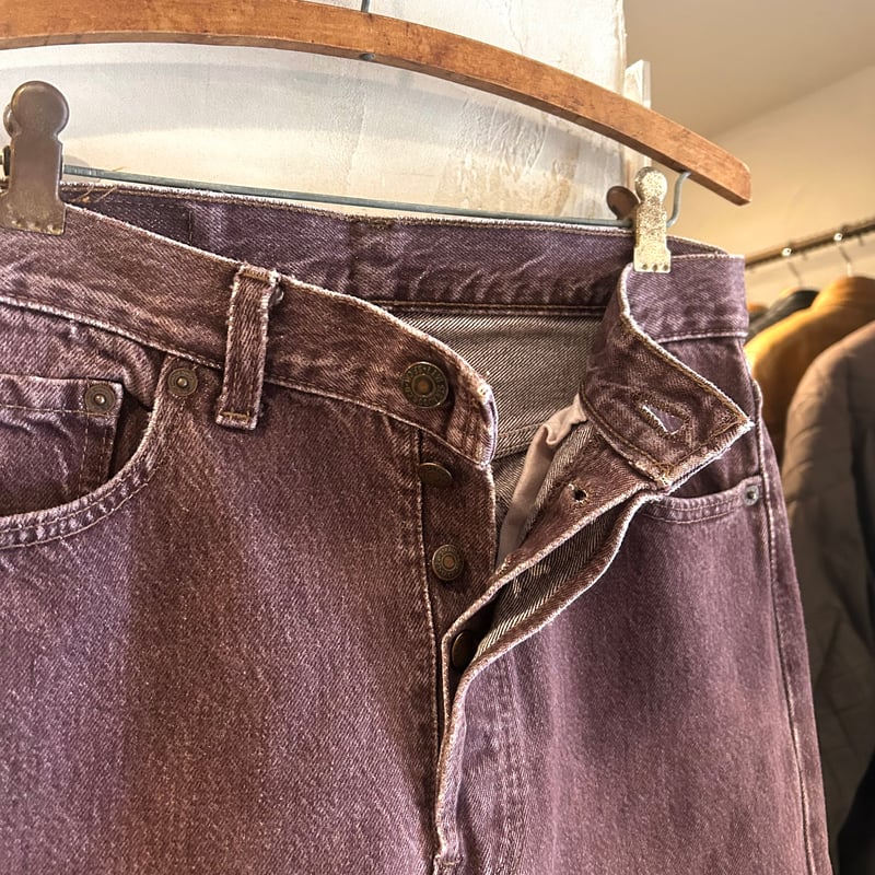 90s Levi's 501 0689 リーバイス 先染めカラーデニムパンツ 赤茶系 30×3