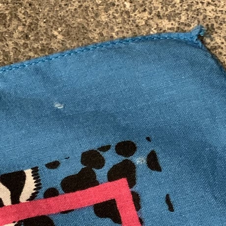 Bandana　ヴィンテージバンダナ　ターコイズブルー　USA製　アニマルプリント