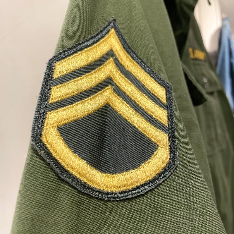 60s US ARMY ユーティリティシャツ 筒袖 OG 107 COTTON SATEEN