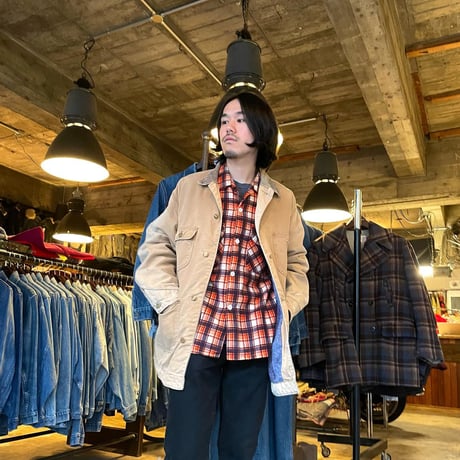 70s　Carhartt　ダック地 チョアコート　ブランケットライナー付　USA製　カバーオール　ワークジャケット　ミシガンチョアコート　雰囲気系　(S2838)