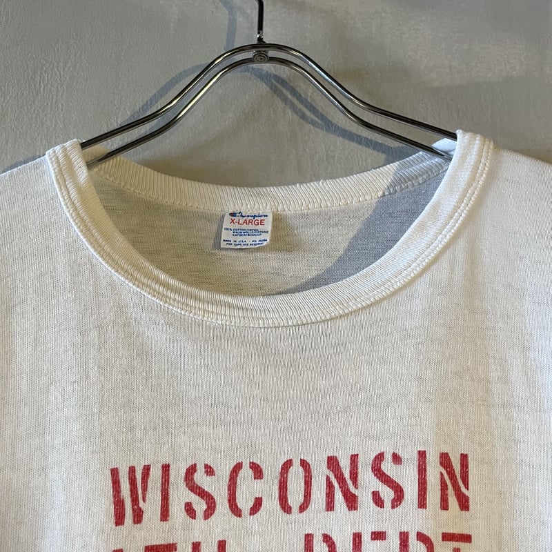 80s Champion S/S ヴィンテージTシャツ WISCONSIN 染み込み 80s Champion S/S ヴィンテージTシャツ WISCONSIN 染み込み