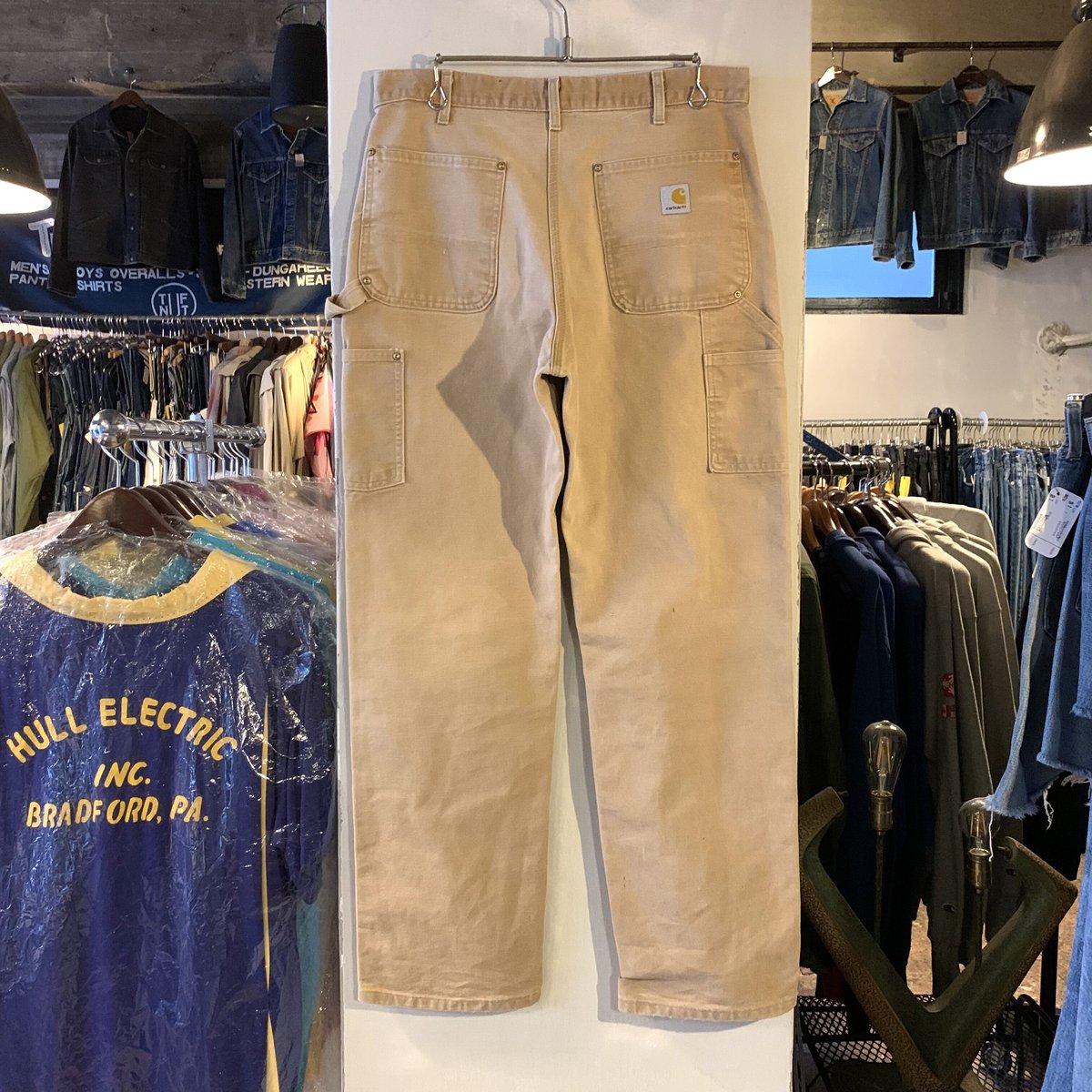 【雰囲気抜群】 90s carhartt ダブルニー ペインターパンツ　ダック地 90s～ Carhartt ダック地 ペインターパンツ ダブルニー 雰囲気系