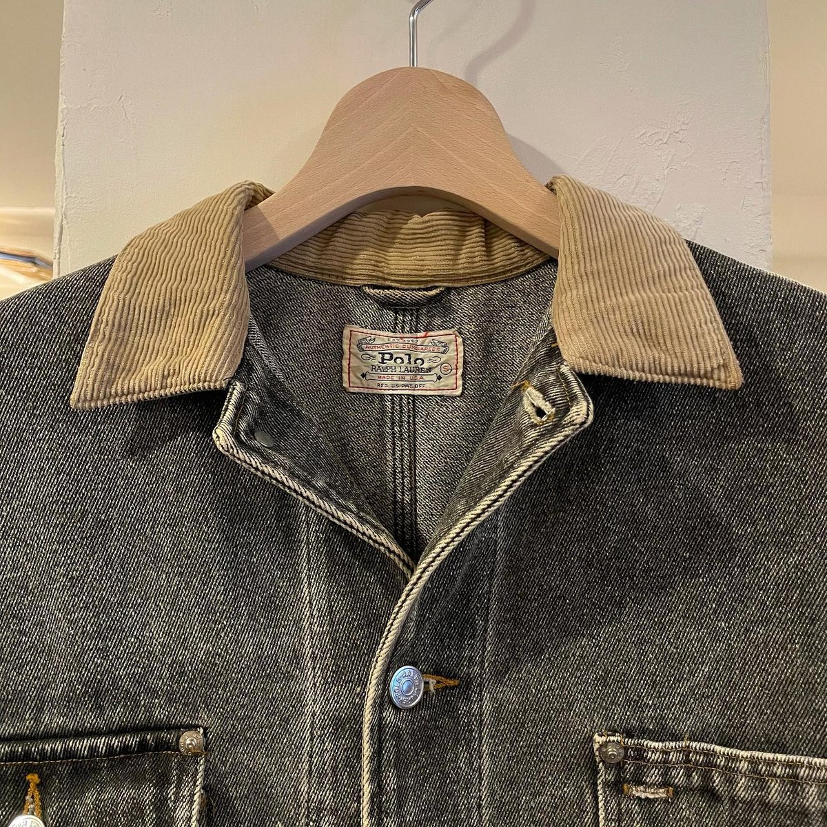 POLO RALPH LAUREN ブラックデニム カバーオール 白タグ 80s USA POLO RALPH LAUREN ブラックデニム カバーオール 白タグ 80s USA