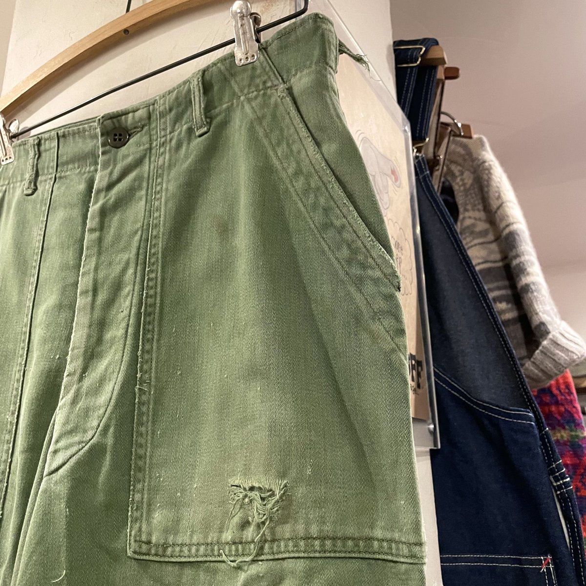 60s US ARMY ベイカーパンツ MEDIUM サイドアジャスター COTTON SAT