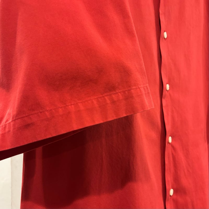 90s ラルフローレン CALDWELL オープンカラー半袖シャツ 開襟シャツ赤 90s Polo by Ralph Lauren CALDWELL S/Sオープンカラーシャツ