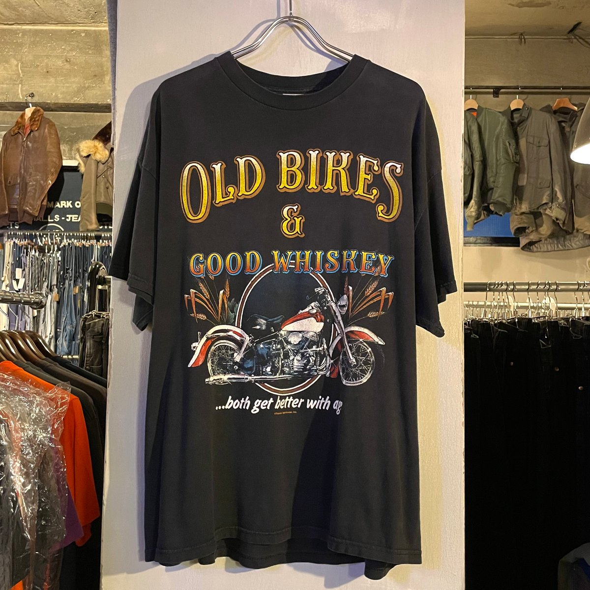 TENNESSEE RIVER OLD BIKES & GOOD WHISKEY バイクTシャ