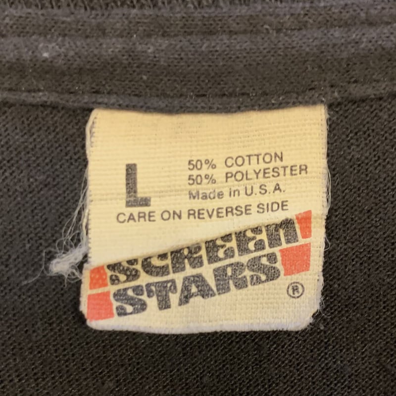 80s SCREENSTARS ショートスリーブTシャツ GET KADDAFI！ メッセージ