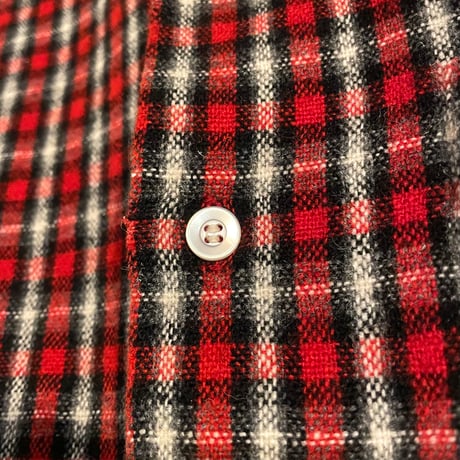 50s　puritan　L/S VINTAGE WOOL SHIRT　Size M　オープンカラーシャツ　ループ留　ボックスシルエット　ヴィンテージシャツ　(S4630)