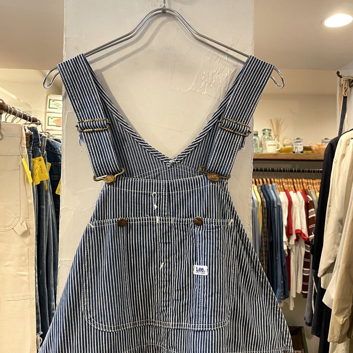【Lee UNION MADE】ストライプ オーバーオール 大きいサイズ 大きいサイズ メンズ Lee (リー) ヒッコリー ストライプ