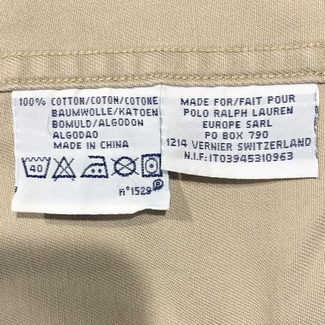 Polo by Ralph Lauren　ミリタリーシャツ　ロングスリーブ　　ユーズド加工　RECON　エポレット　パッチワーク　(S2297)
