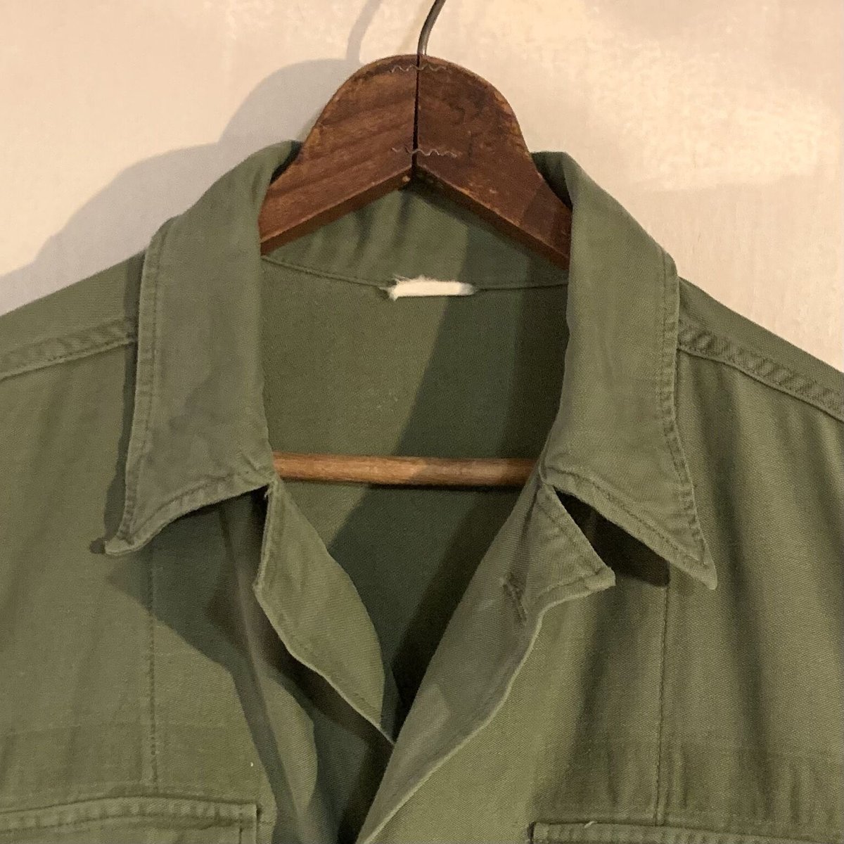 60s US ARMY ユーティリティシャツ 筒袖 OG 107 COTTON SATEEN