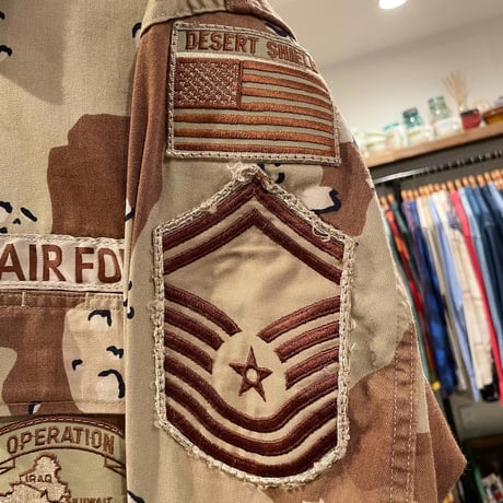 US AIR FORCE 　80s　アメリカ軍６Ｃデザート　チョコチップカモ　ＢＤＵジャケット　(S0453)