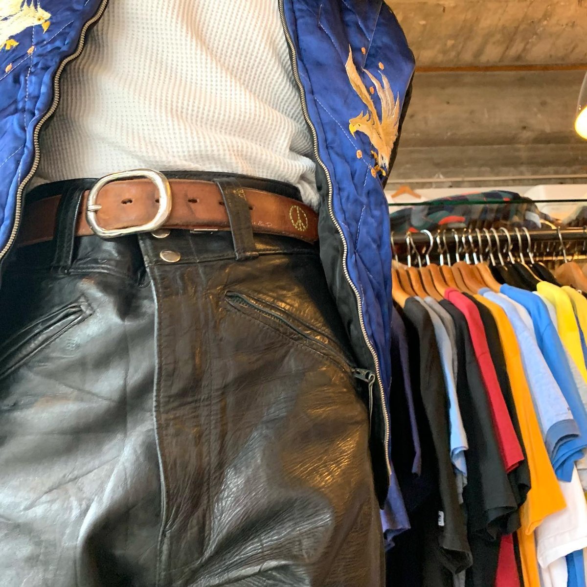 50s Buco J-99 ブコ 跳ね馬青タグ ホースハイド レザーパンツ ベル型 