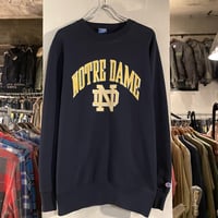 90s　Champion　L/S Sweatshirt　NOTRE DAM　スウェット シャツ　ネイビー　USA製　チャンピオン　(S2835)