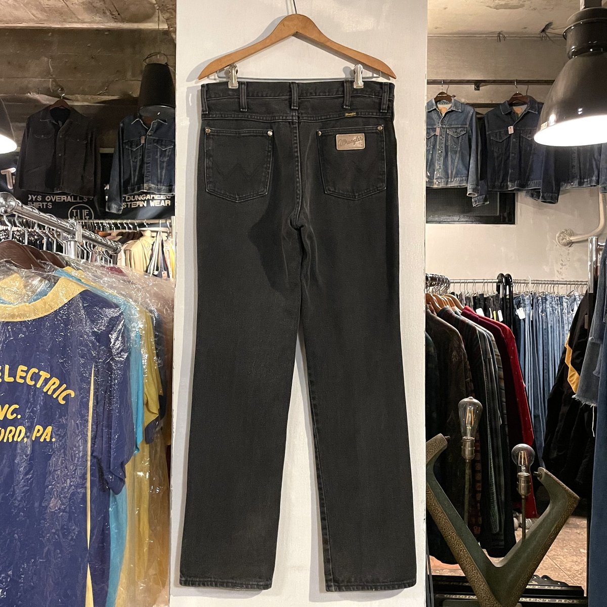 90s Wrangler ブラックデニムパンツ 33×32 USA製 ラングラー (S2503