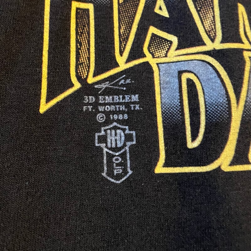 90s 3D EMBLEM HARLEY-DAVIDSON S/S Tシャツ ハーレーT US