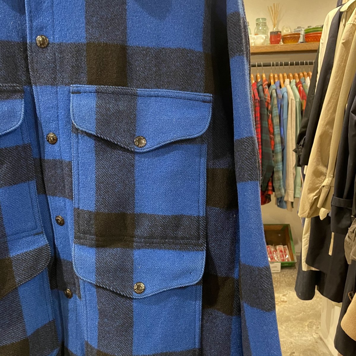 FILSON GARMENT USA製 マッキーノジャケット 黒x青 フィルソン (S0507
