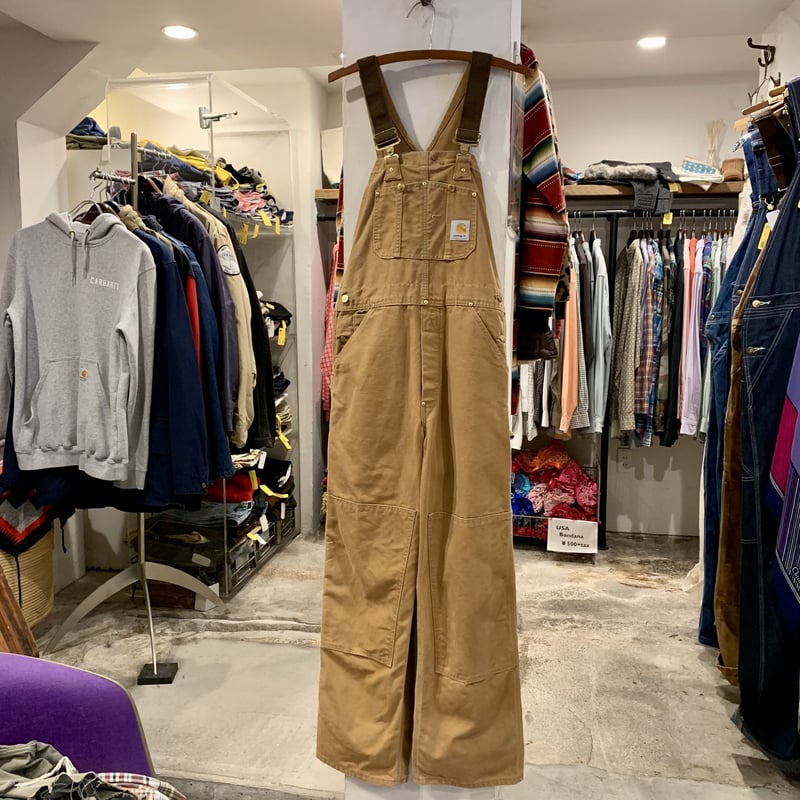 90s Carhartt ダック地 オーバーオール ダブルニー カーハート (S2187
