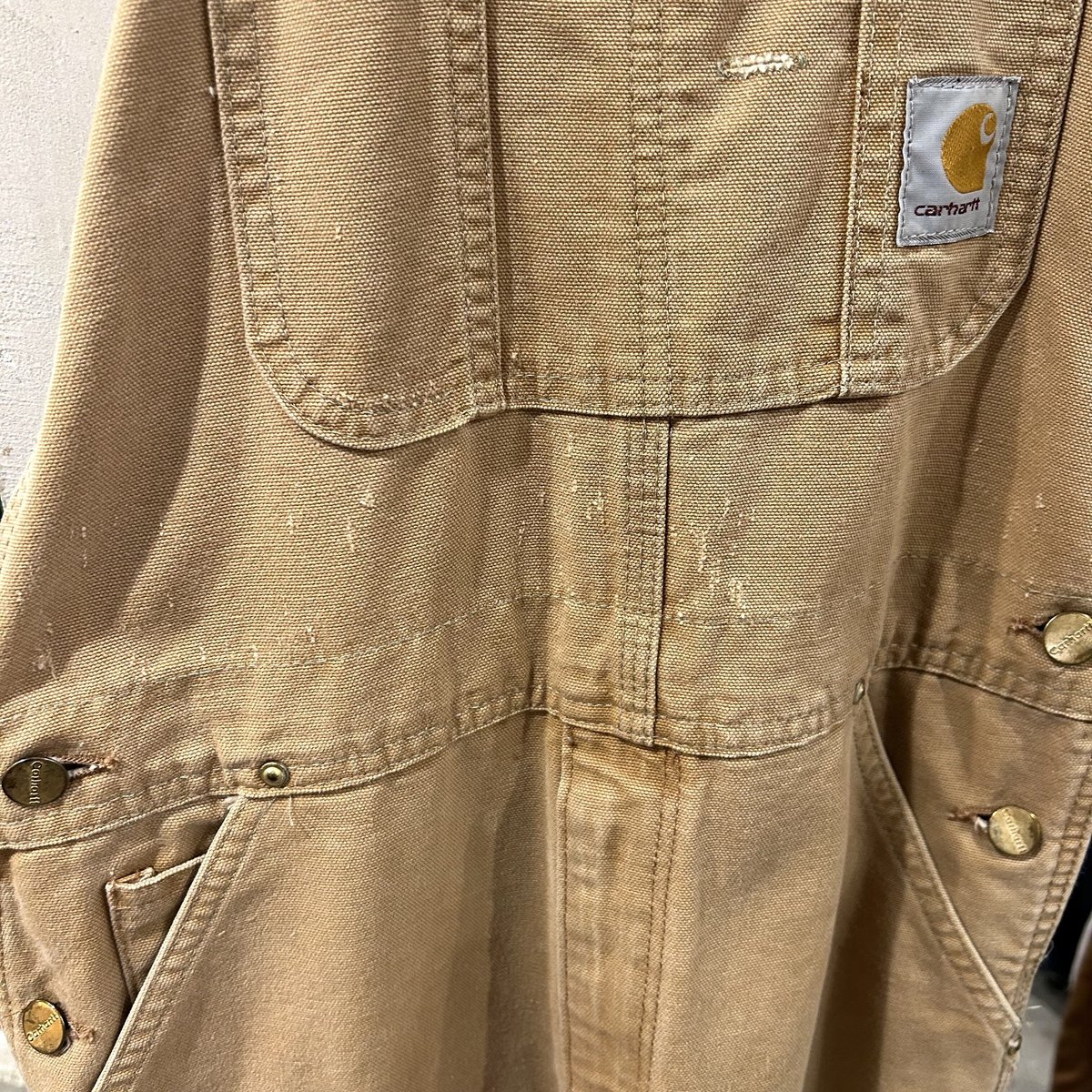 90s Carhartt ダック地 オーバーオール ダブルニー カーハート