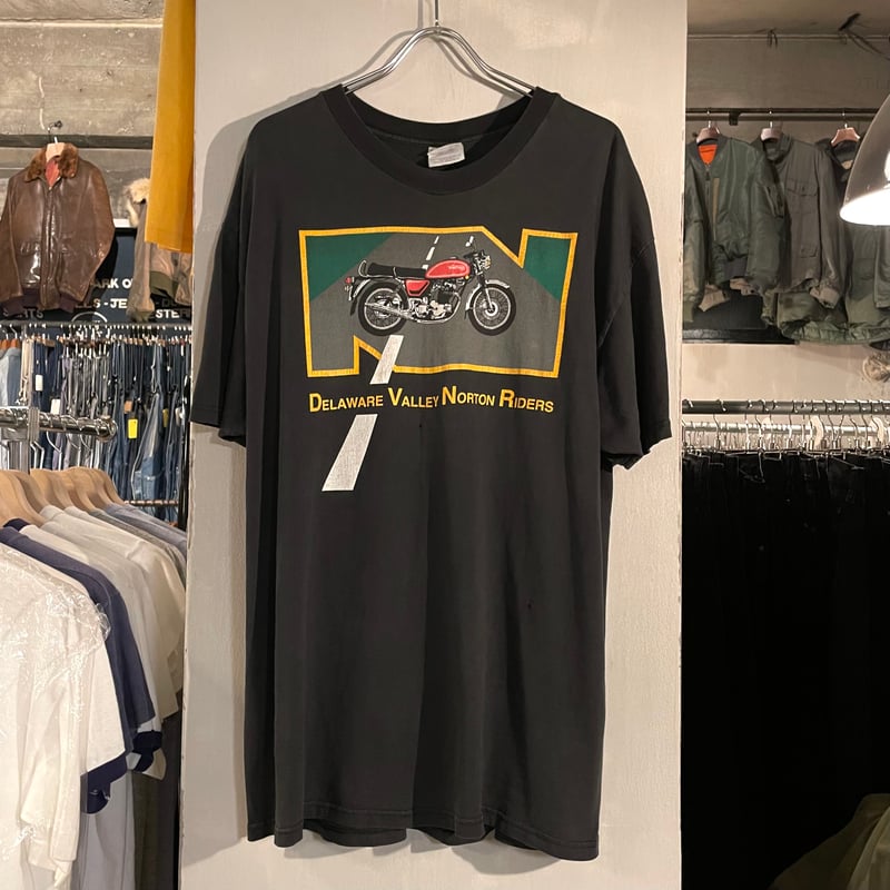90s Hanes S/S バイクTシャツ Norton Size XL 英車 ノートン (S