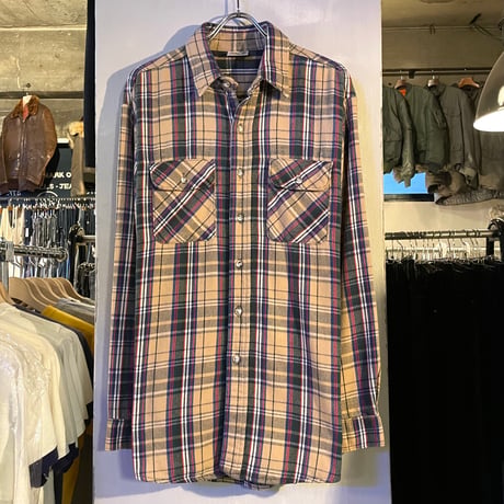 80s　FIVE BROTHER　L/S ネルシャツ　USA製　Size XL　コットンシャツ　ファイブブラザー　(S4259)