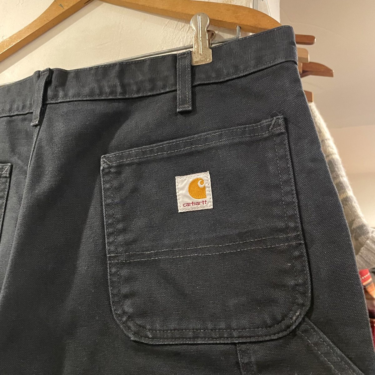 carhartt ダブルニーペインターパンツ　ブラック　ダック地 Carhartt カーハート メンズ ダブルニー ダック ペインター パンツ