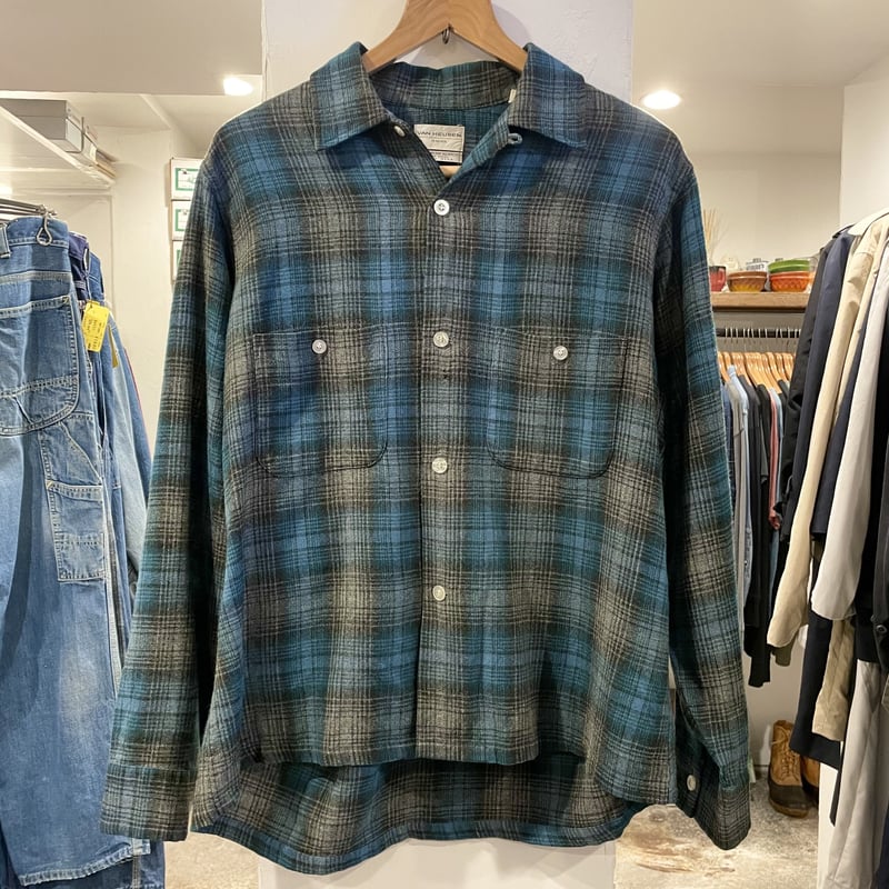 VAN HEUSEN 60s USA製 ウールxアクリル ボックスシャツ 