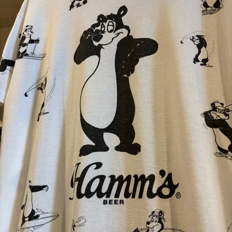 80s　SCREEN STARS　S/S Tシャツ　Hamm's Beer　USA製　Size L　ビールTシャツ　ハムズビール　ハムズベアー　(S5670)