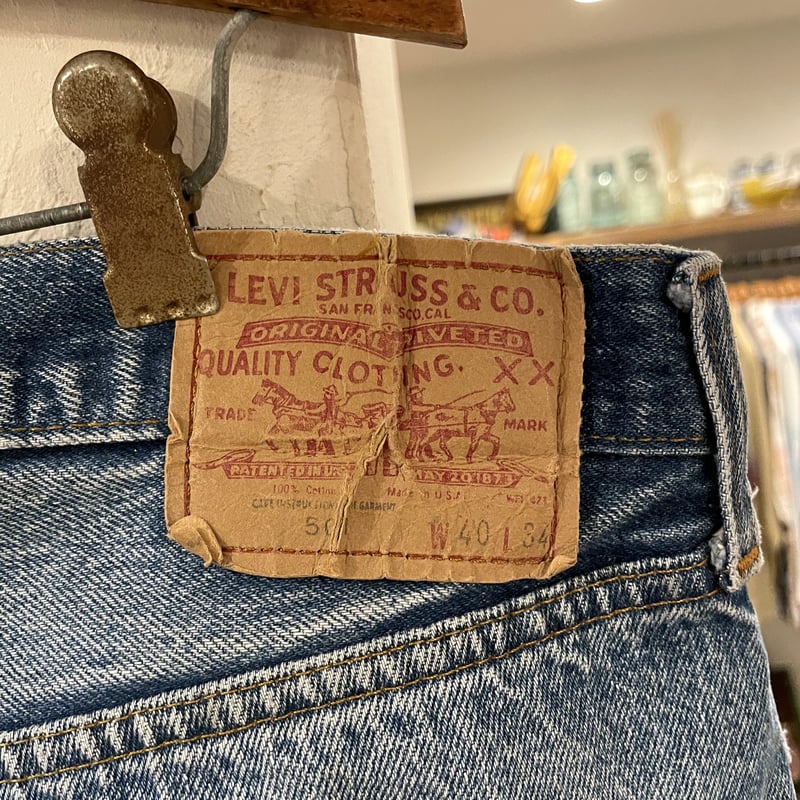 Levi's 501 80年代 リーバイス 501 黒カン 脇割り 内股シングル USA製 1...