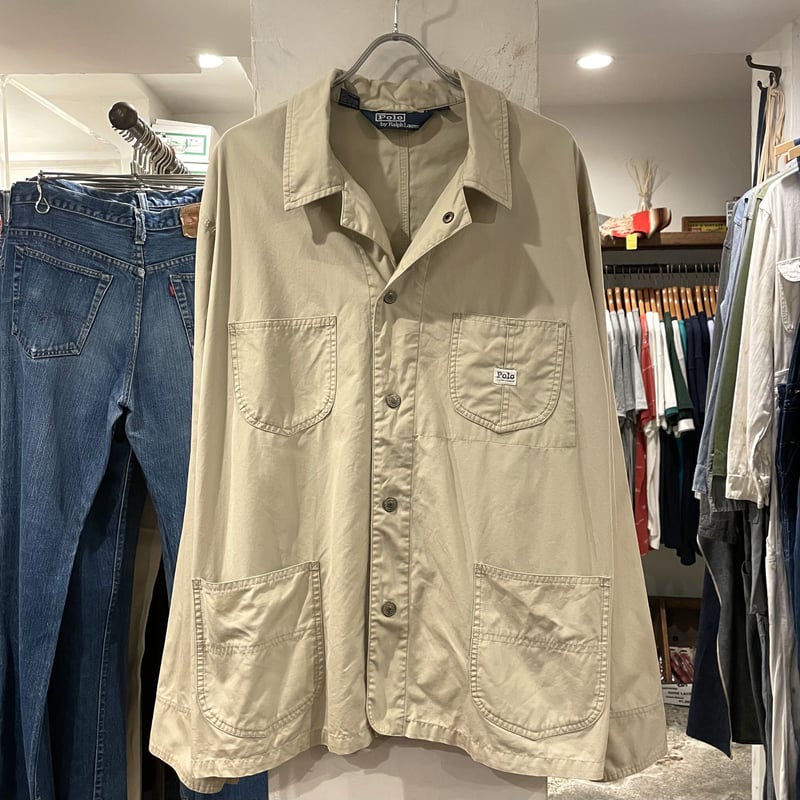 90s Lauren Ralph Lauren コットンカバーオール 襟コーズ 4077f2810993b31f3b23ce9e346d85
