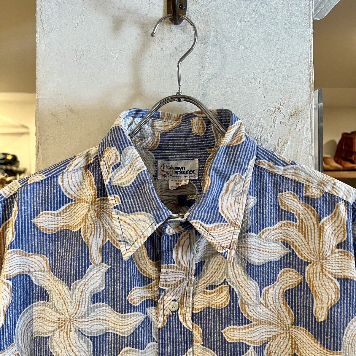 reyn spooner レインスプーナー シアサッカーバスローブ サイズS/M 90s reyn spooner ハワイアンシャツ レインスプーナー シア