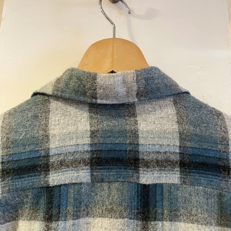 VAN HEUSEN 60s USA製 ウールxアクリル ボックスシャツ 