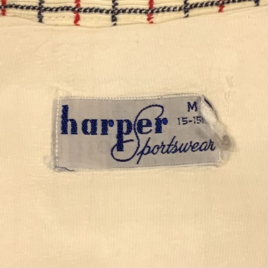 50s harper プリントコーデュロイシャツ チェック柄 ボックス