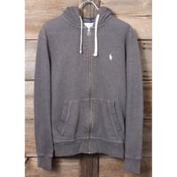 POLO RALPH LAUREN　ジップアップ　スウェットパーカー　無地　チャコールグレー　ラルフローレン　(Y0036)
