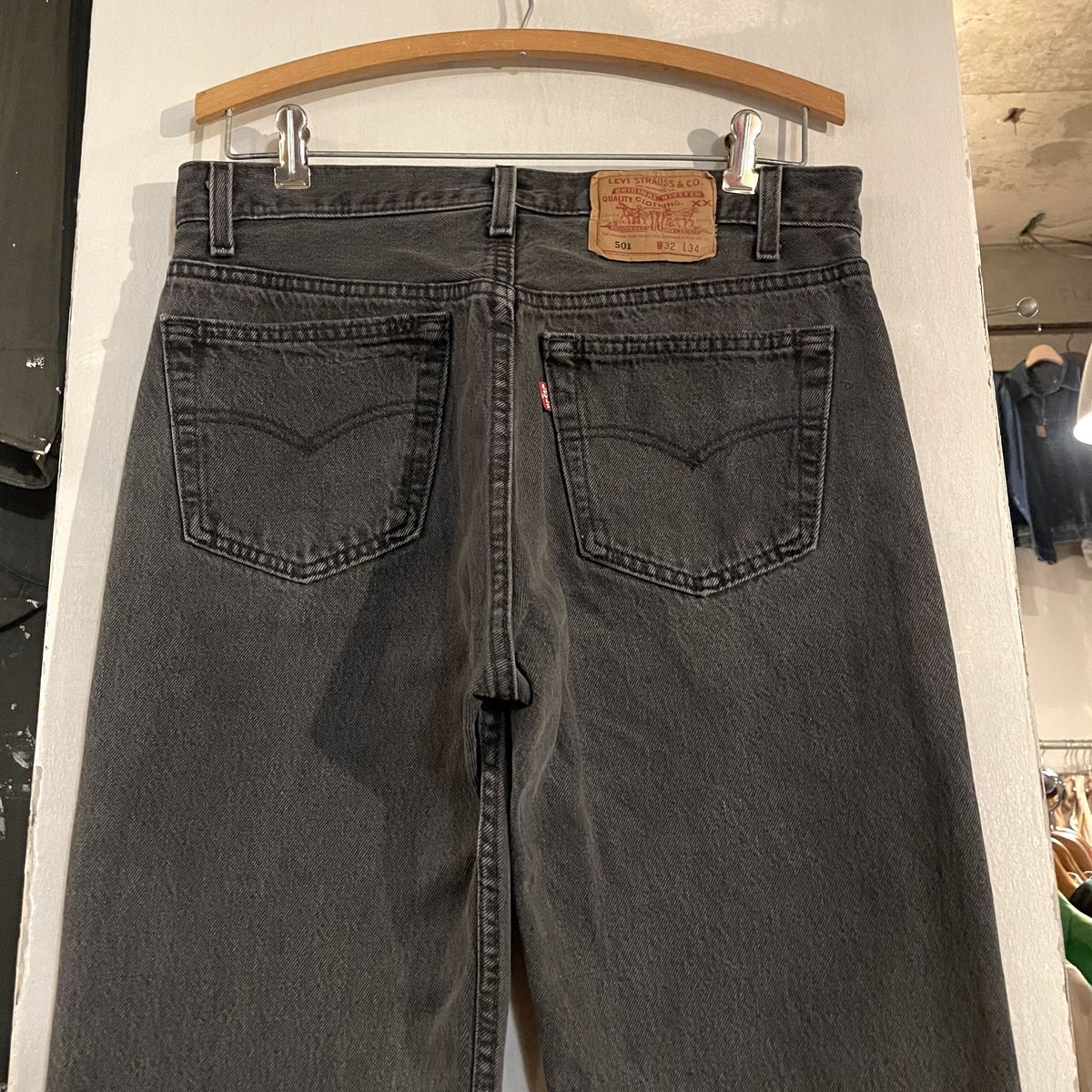 90s Levi's 501 0660 後染め ブラックデニム パンツ 32×33 USA製