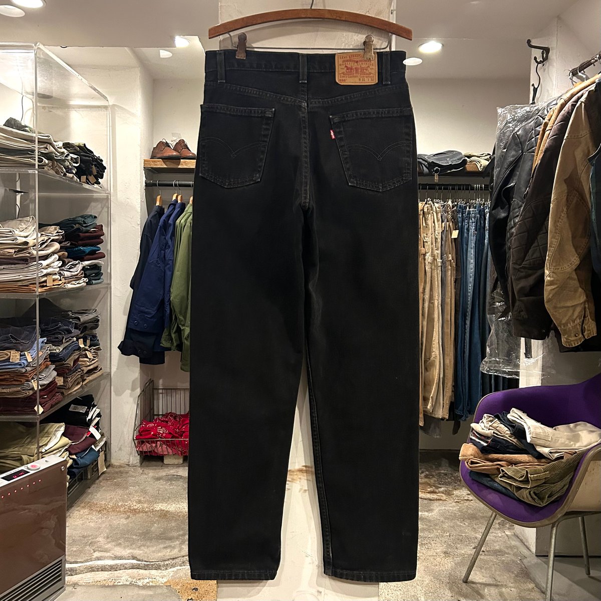 00s Levi's 550 0260 リーバイス ブラックデニムパンツ 31×31