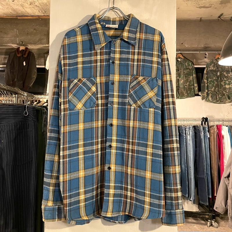 【専用】60〜70s Sears ビッグサイズヴィンテージネルシャツ 1960's SEARS Heavy Flannel Shirt 60年代 シアーズ マチ付き