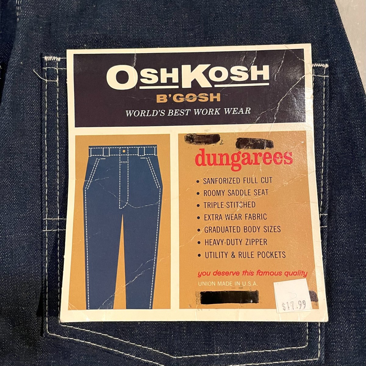 70s OSH KOSH B'GOSH デニム ペインターパンツ DEAD STOCK 29 