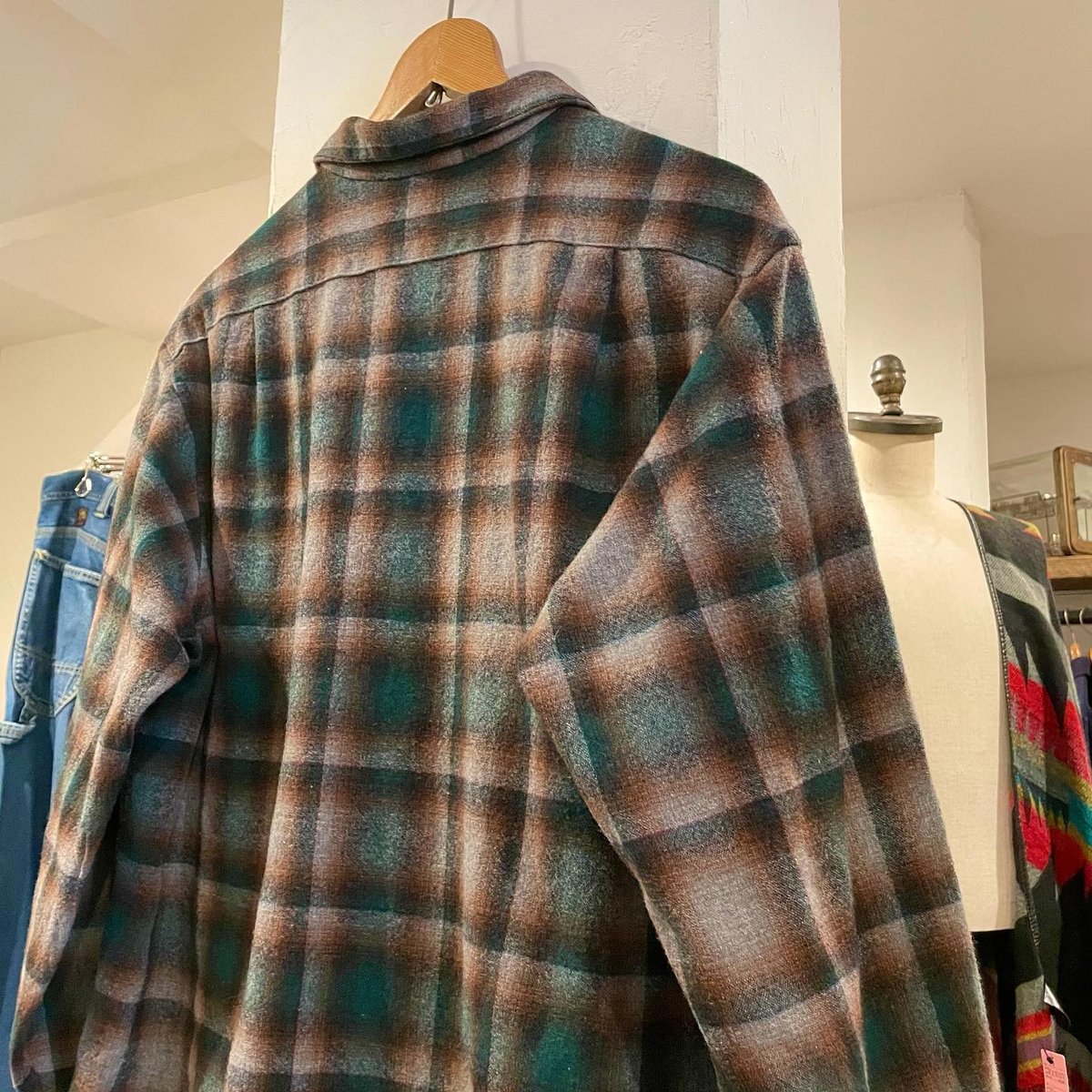 PENDLETON 90s オンブレチェック ウールシャツ USA製 ペン PENDLETON 90s オンブレチェック ウールシャツ USA製 ペン