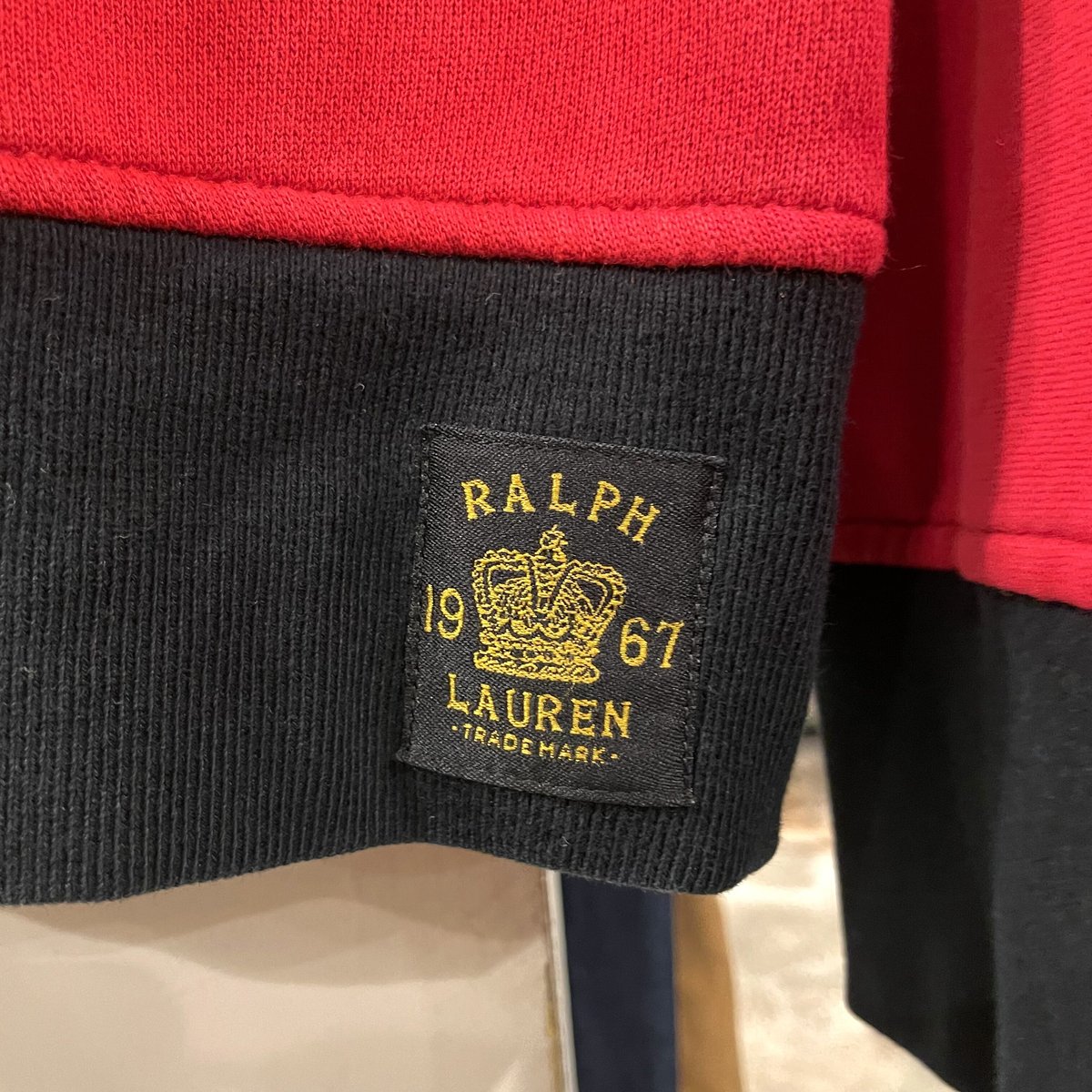 POLO by Ralph Lauren 切り替え ハーフジップスウェット キルティング