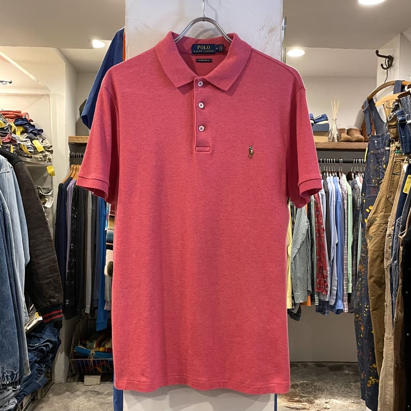POLO RALPH LAUREN ショートスリーブ ポロシャツ 無地 サーモン