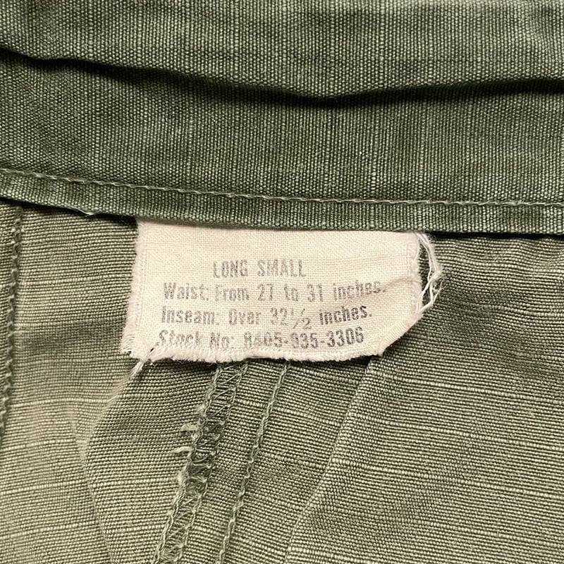 パンツ 60s jungle fatigue 4nd military pt S-R】U.S.Army 60's Jungle Fatigue Pants 4th OG-107 