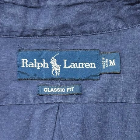 Ralph Lauren　CLASSIC FIT　L/Sボタンダウンシャツ　ラルフローレン　Size M　リネン×コットン　(S5500)