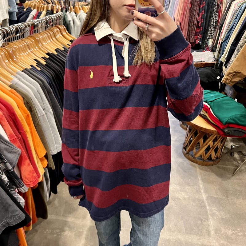 POLO by Ralph Lauren L/Sラガーシャツ ラルフローレン ボーダー柄 フー