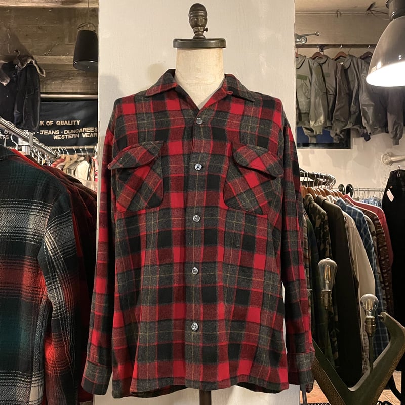 50s TOWNCRAFT Vintage Wool Shirt オープンカラー ウールシャツ 50s TOWNCRAFT Vintage Wool Shirt オープンカラー ウールシャツ